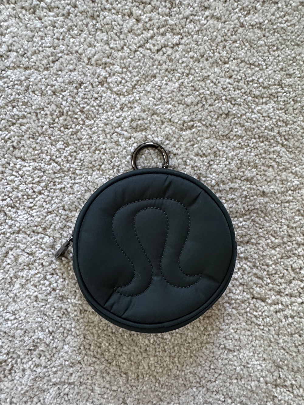 LULULEMON Dark Green Circle Pouch Keychain